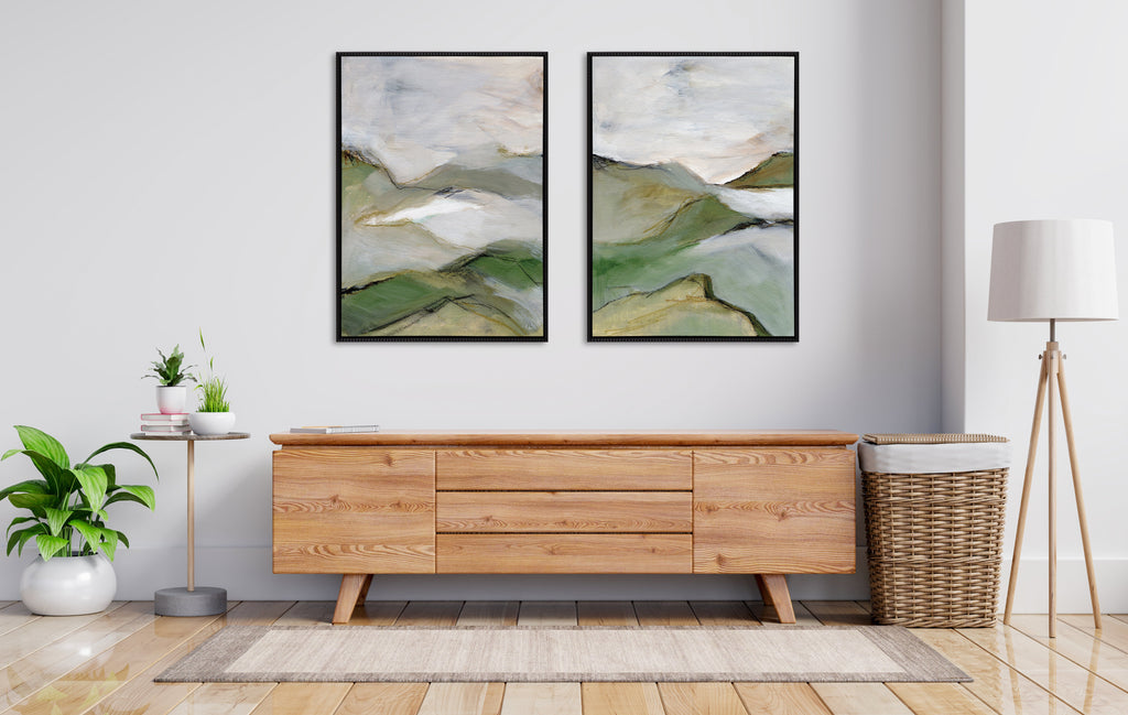 Sylvie Whispers of the Hills 1 and 2 Framed Canvas Art Set by Nikita Jariwala