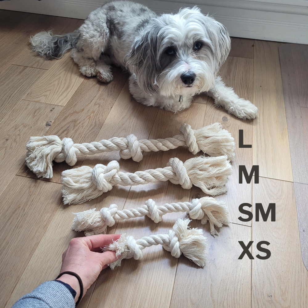 100% Organic Cotton Rope Dog Toy - 5 Sizes | Boba & Vespa