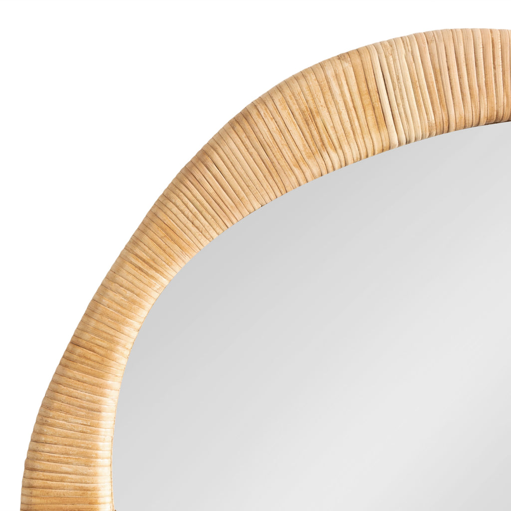 Rahfy Rattan Irregular Round Wall Mirror