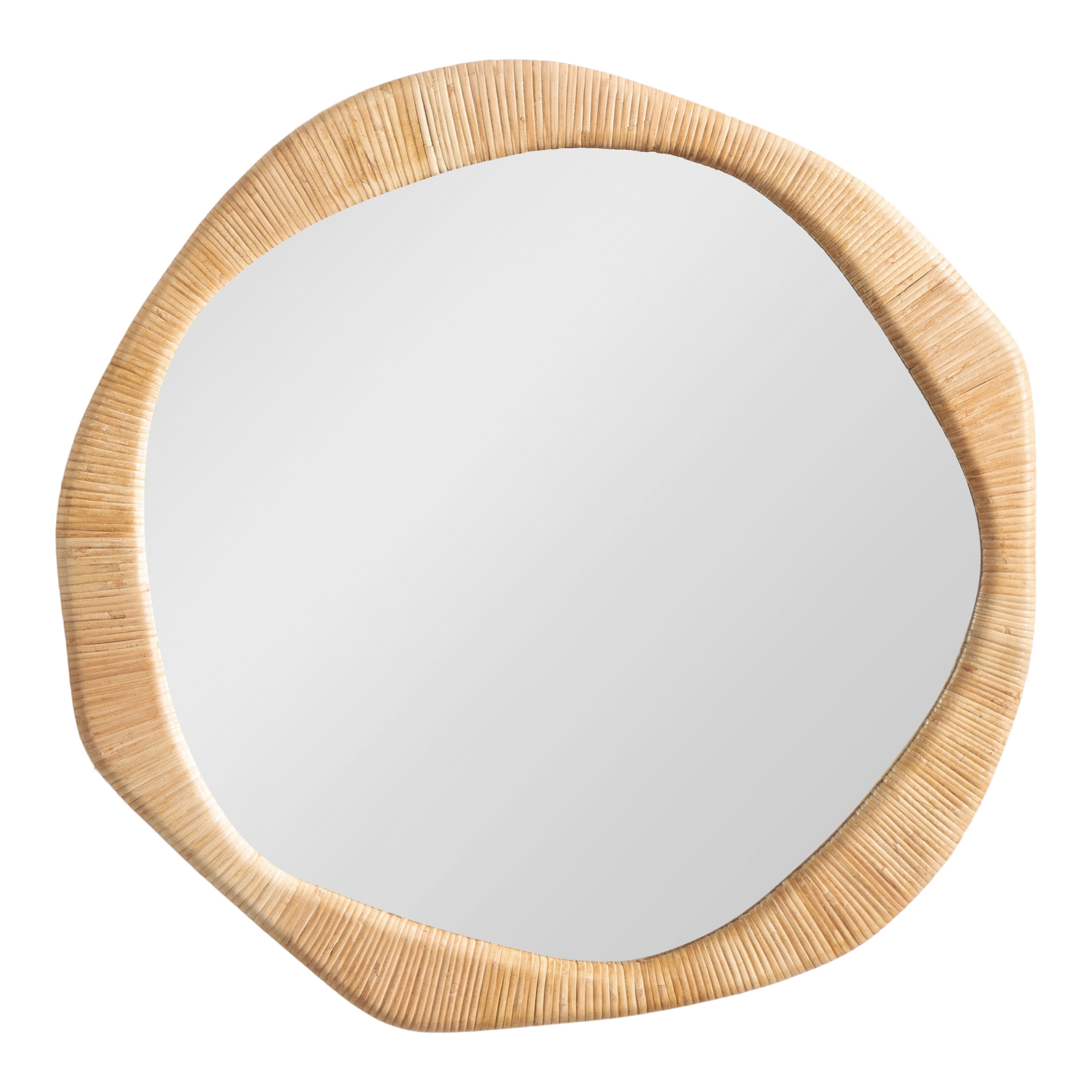 Rahfy Rattan Irregular Round Wall Mirror