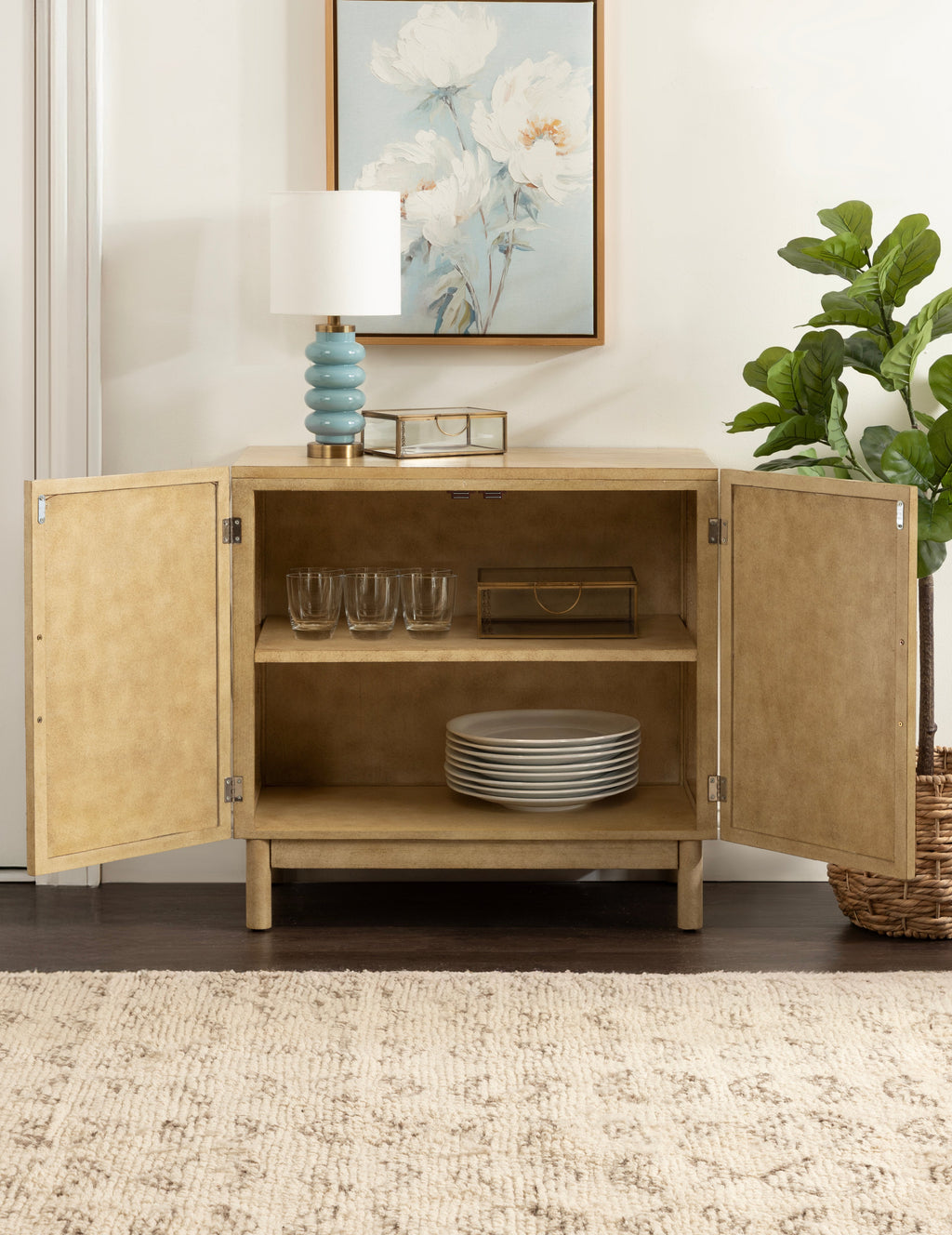 Ori Rattan Accent Floor Cabinet