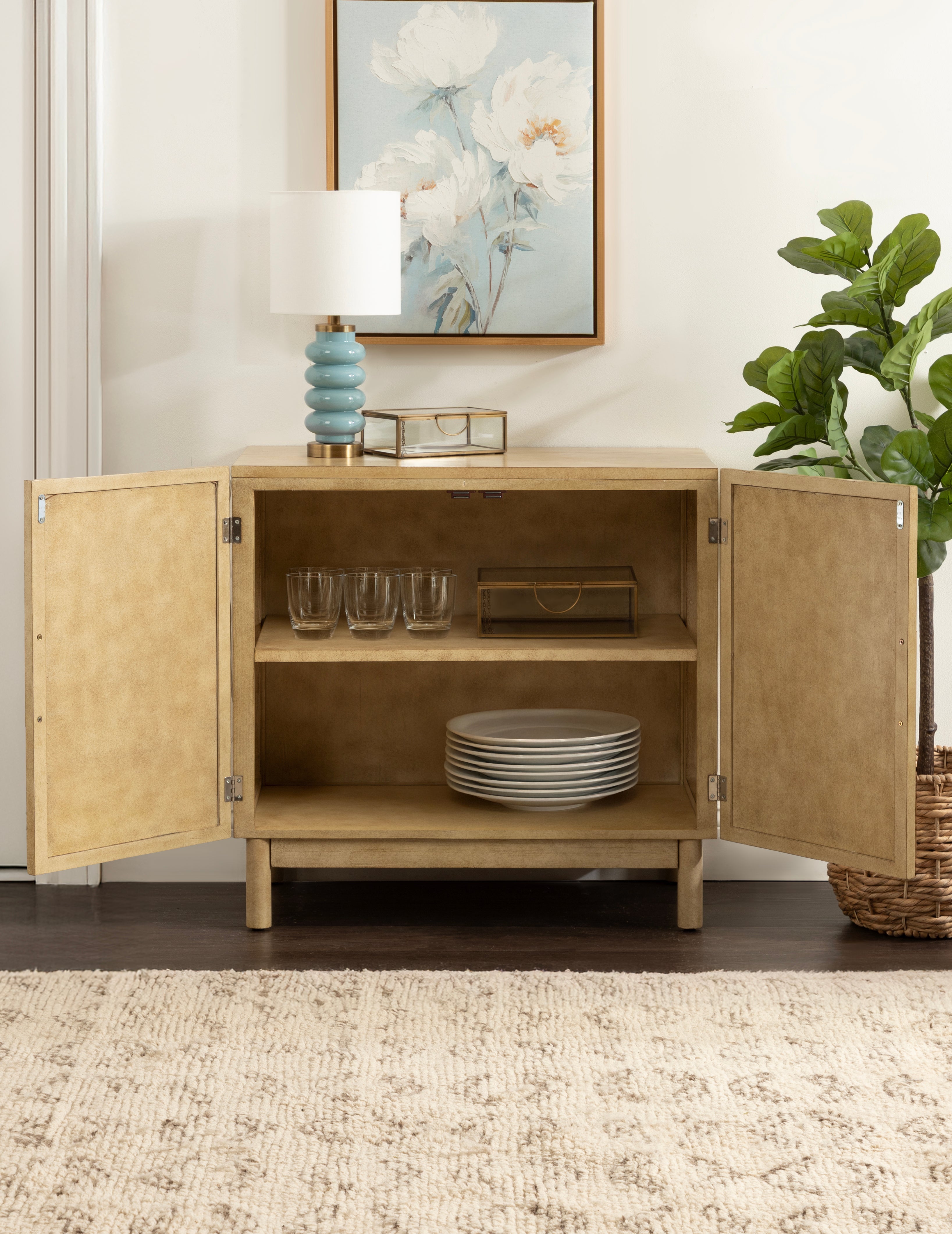 Ori Rattan Accent Floor Cabinet