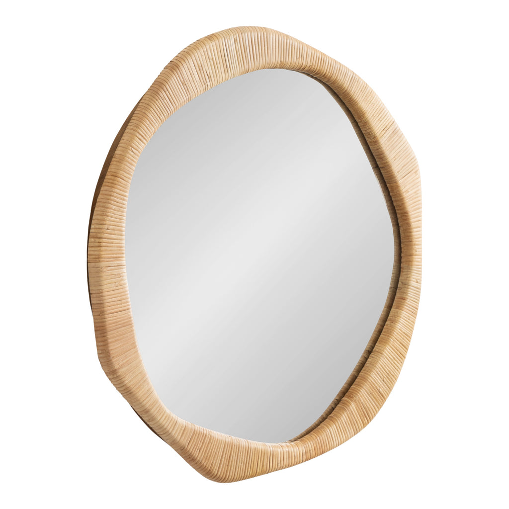 Rahfy Rattan Irregular Round Wall Mirror
