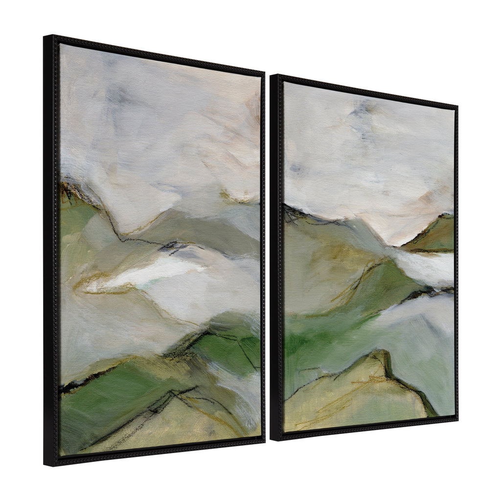 Sylvie Whispers of the Hills 1 and 2 Framed Canvas Art Set by Nikita Jariwala