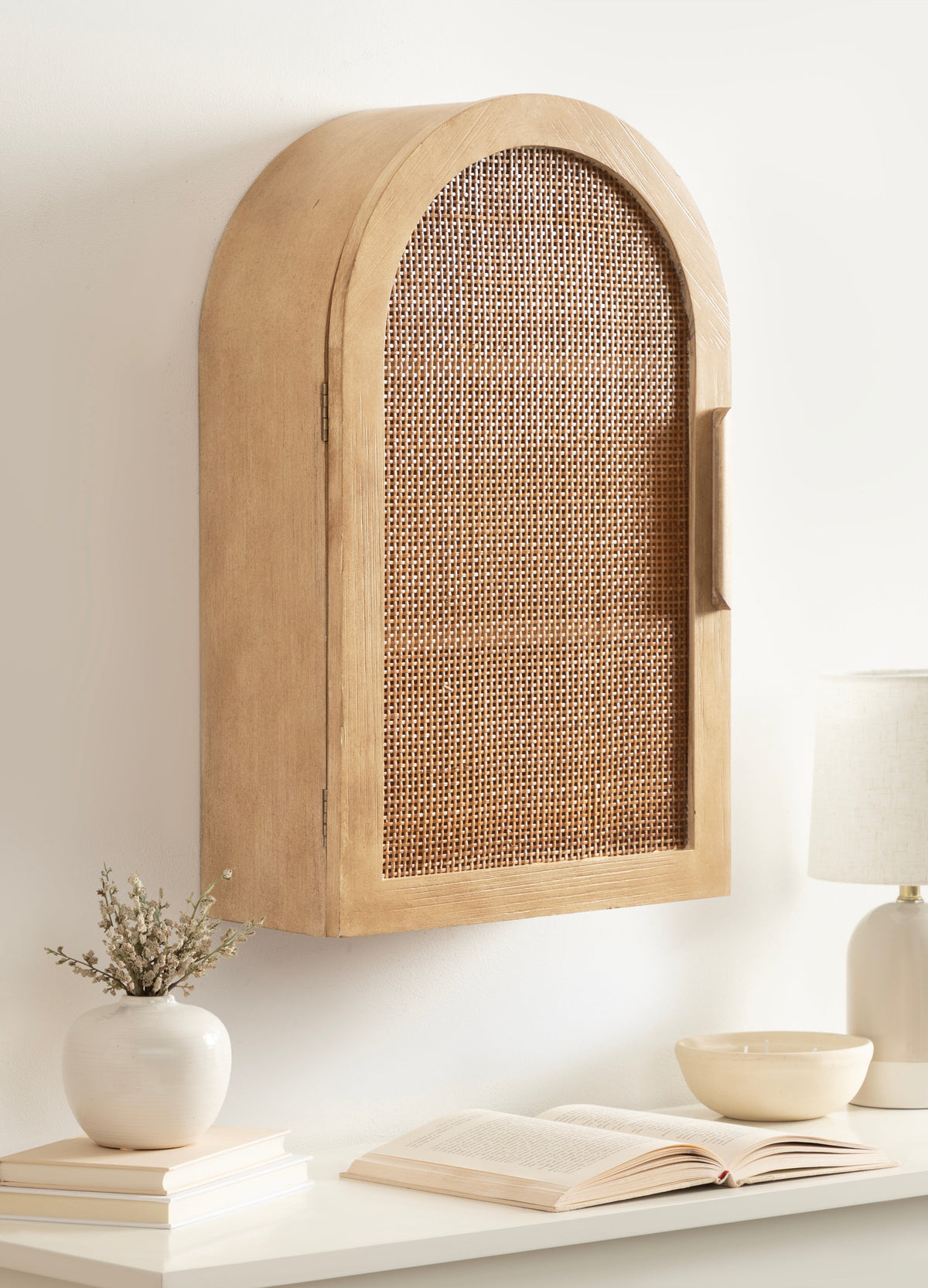 Ori Rattan Arch Wall Cabinet