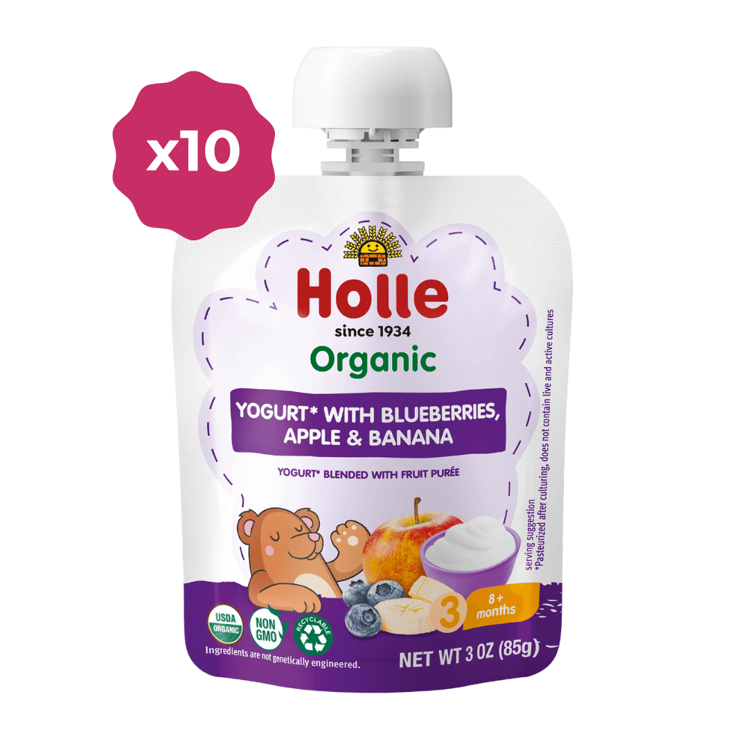 Holle Organic Blueberries, Apple & Banana Yogurt Pouches